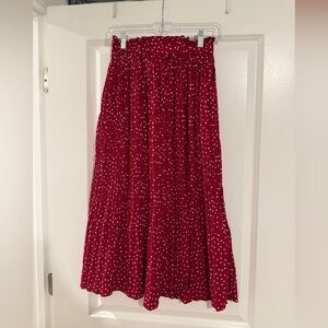 Red Polka Dot Maxi Skirt